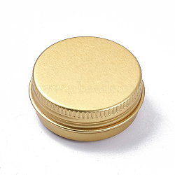 Round Aluminium Tin Cans, Aluminium Jar, Storage Containers for Cosmetic, Candles, Candies, with Screw Top Lid, Golden, 4.15x1.75cm(CON-F006-02G)