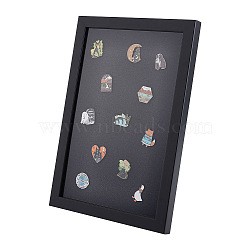 Wood & Plastic Rectangle Photo Frame Stand, for Badge Storage, Black, 329x229x23mm(DJEW-WH0072-13A-01)