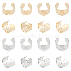 80Pcs 8 Style 304 Stainless Steel Ear Cuff Findings, Golden & Stainless Steel Color, 10~12x9~10x6~7mm, Hole: 0.9mm, 10Pcs/style(STAS-DC0009-59)