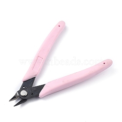 Carbon Steel Jewelry Pliers, Flush Cutter, Shear, with Plastic Handles, Pink, 12.8x4.3x1cm(PT-Z001-02)