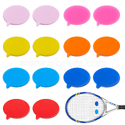 14Pcs 7 Colors Speech Bubble Silicone Tennis Racquet Dampener, Vibration Dampener, Mixed Color, 24x27.5x8mm, 2pcs/color(AJEW-FH0004-58)