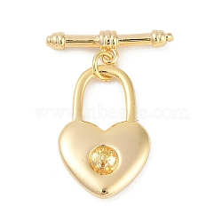 Brass Toggle Clasps, Heart, Real 18K Gold Plated, Heart: 20.5x13x3mm, Hole: 8.5x6mm, Bar: 18.5x5x3mm, Hole: 1.2mm(KK-K391-18G)