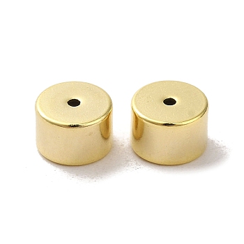 Brass Studs Earrings Findings, Column, Real 24K Gold Plated, 6x4mm, Hole: 0.8mm