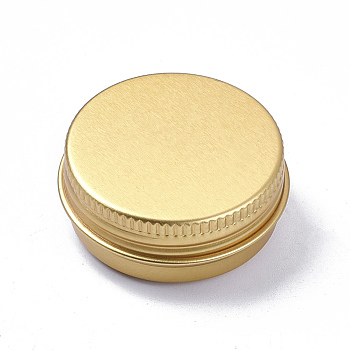Round Aluminium Tin Cans, Aluminium Jar, Storage Containers for Cosmetic, Candles, Candies, with Screw Top Lid, Golden, 4.15x1.75cm