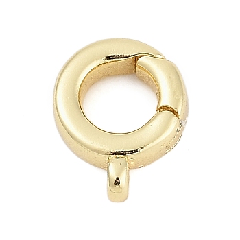 Brass Spring Gate Rings, Cadmium Free & Lead Free, Long-Lasting Plated, Rack Plating, Real 18K Gold Plated, 12.5x9.5x3.5mm, Hole: 1mm