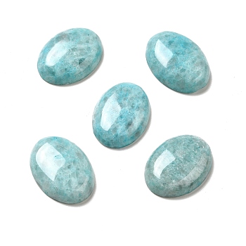 Natural Calcite Cabochons, Dyed, Oval, Dark Turquoise, 30x22x7.5mm