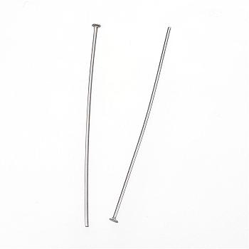 304 Stainless Steel Flat Head Pins, Stainless Steel Color, 40x0.8mm, Head: 1.8mm