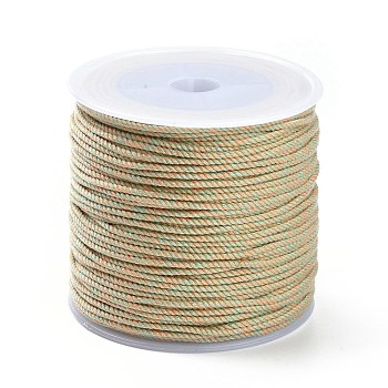 Macrame Cotton Cord, Braided Rope, with Plastic Reel, for Wall Hanging, Crafts, Gift Wrapping, Pale Goldenrod, 1.2mm, about 54.68 Yards(50m)/Roll