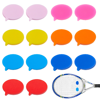 14Pcs 7 Colors Speech Bubble Silicone Tennis Racquet Dampener, Vibration Dampener, Mixed Color, 24x27.5x8mm, 2pcs/color