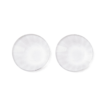 Glass Cabochons, Flat Round, Faceted, Clear, 16x4mm