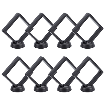 Plastic Picture Display Stands, with TPU Film and Display Stand Base, Black, 16pcs/set