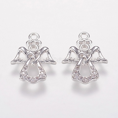 Platinum Angel & Fairy Brass+Cubic Zirconia Pendants