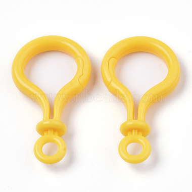 Opaque Solid Color Bulb Shaped Plastic Push Gate Snap Keychain Clasp Findings(KY-T021-01K)-2