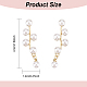 1 Pair ABS Plastic Imitation Pearl Beaded Leafy Branch Dangle Stud Earrings(EJEW-AN0001-51)-2