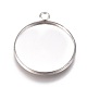 304 Stainless Steel Pendant Cabochon Settings(X-STAS-G127-13-22mm-P)-1