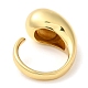 Rack Plating Brass Teardrop Open Cuff Ring for Women(X-RJEW-A016-03G)-2
