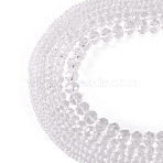 6 Strands 6 Styles Glass Beads Strands, Faceted, Rondelle, Clear, 2.3~8x2~6mm, Hole: 0.4~1mm, about 64~155pcs/strand, 12.6~16.54 inch(32~42cm), 1 strand/style(EGLA-TA0013-21A)