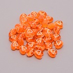 Transparent Acrylic Beads, with Enamel, Heart, Dark Orange, 6.5x6.5x4.5mm, Hole: 1mm, 100pcs/bag(TACR-TAC0001-05H)