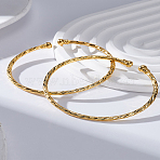 2Pcs Alloy Open Cuff Bangles, Torque Bangles for Women, Golden, Inner Diameter: 2-1/8x2-3/8 inch(5.4x5.9cm)(BJEW-LP0001-11)