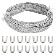 DIY Garment Kits, including 5 Yards Galvanized Steel Spiral Corset Boning Stay and 14Pcs 304 Stainless Steel Spiral Bone Tips, Gainsboro, 6x1.8mm(DIY-GF0006-37)