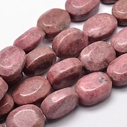 Natural Rhodonite Oval Bead Strands, Faceted, 20x15x10mm, Hole: 1mm, about 20pcs/strand, 15.74 inch(G-L294-09)
