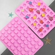 48-Cavity Silicone Animal Wax Melt Molds, For DIY Wax Seal Beads Craft Making, Rectangle, Pearl Pink, 207x150x9mm(STAM-PW0003-32)