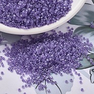 MIYUKI Delica Beads, Cylinder, Japanese Seed Beads, 11/0, (DB1753) Sparkling Purple Lined Opal AB, 1.3x1.6mm, Hole: 0.8mm, about 10000pcs/bag, 50g/bag(SEED-X0054-DB1753)
