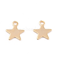 201 Stainless Steel Charms, Laser Cut, Star, Real 18k Gold Plated, 9.5x8x0.5mm, Hole: 1.4mm(STAS-B001-14A-G)