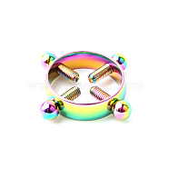 316 Surgical Stainless Steel Clip On Non Piercing Nipple Rings, Rainbow Color, 21x5mm(WG8826F-04)