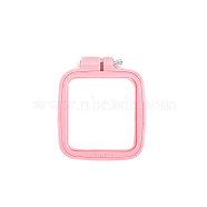 ABS Plastic Cross Stitch Embroidery Hoops, Embroidered Display Frame, Sewing Tools Accessory, Pink, 75x70mm(PW-WG97694-01)
