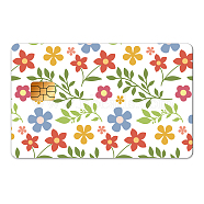 Plastic Waterproof Card Stickers, Self-adhesion Card Skin for Bank Card Decor, Rectangle, Flower, 140x190mm(STIC-WH0032-003)