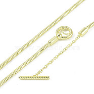 Brass Necklace Makings, Round Snake Chains, Real 18K Gold Plated, 20.31 inch(51.6cm)(KK-P266-04G)