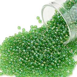 TOHO Round Seed Beads, Japanese Seed Beads, (167) Transparent AB Peridot, 11/0, 2.2mm, Hole: 0.8mm, about 1110pcs/10g(X-SEED-TR11-0167)