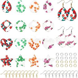 Nbeads DIY Resin Dangle Earring Making Kits, Including 32Pcs Star & Geometry Resin Pendants, Brass Earring Hooks & Jump Rings, Mixed Color, 160pcs/box(DIY-NB0005-51)