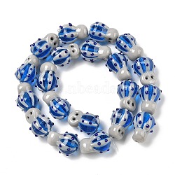 Handmade Lampwork Beads, Octopus, Royal Blue, 420~432mm, about 20pcs/strand(LAMP-R001-04B)