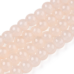 Baking Painted Imitation Jade Glass Round Bead Strands, PeachPuff, 4.5~5mm, Hole: 1mm, about 210pcs/strand, 31.4 inch(X-DGLA-Q021-4mm-41)