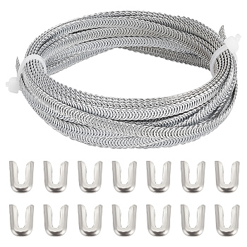 DIY Garment Kits, including 5 Yards Galvanized Steel Spiral Corset Boning Stay and 14Pcs 304 Stainless Steel Spiral Bone Tips, Gainsboro, 6x1.8mm