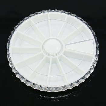 Round Plastic Bead Containers, 65mm in diameter, 1.3cm thick