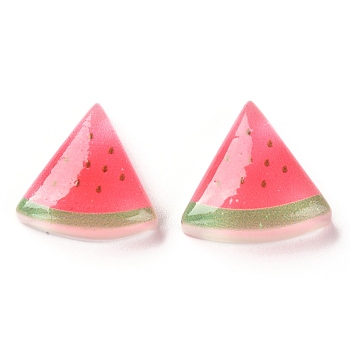 Transparent Resin Decoden Cabochons, Watermelon, Red, 17.5x18x6.5mm