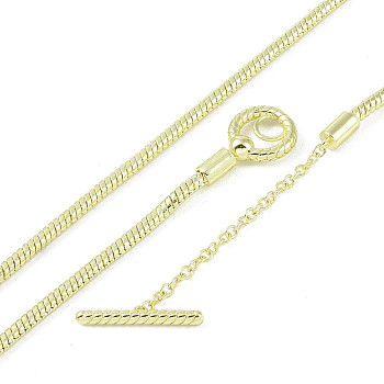 Brass Necklace Makings, Round Snake Chains, Real 18K Gold Plated, 20.31 inch(51.6cm)