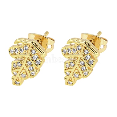 Clear Leaf Cubic Zirconia Stud Earrings