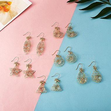 Eco-Friendly Flower Iron Pendants Dangle Earrings(EJEW-PH01401-05)-3