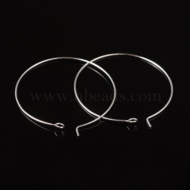 Silver Color Plated Brass Earring Hoops(X-EC067-4S)-2
