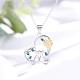 Heart Pendant Necklaces with Daisy Couple Cats Sitting Side-by-Side Necklace Jewelry Gifts for Women Men Cat Lovers(JN1111A)-5