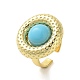 Resin Flat Round Open Cuff Ring(RJEW-A035-02G)-2