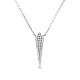 TINYSAND 925 Sterling Silver Cubic Zirconia Triangle Pendant Necklace(TS-N335-S)-1