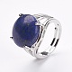 Lapis naturelles réglables anneaux de doigt lazuli(X-RJEW-F075-01L)-4