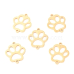 Stainless Steel Links Connectors, Dog Paw Print, Golden, 15x13x1.1mm, Hole: 1.2mm(STAS-O142-17G)