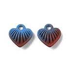 Spray Painted Alloy Pendants, Heart Charms, Lead Free & Nickel Free & Cadmium Free, Blue, 10.5x9.5x5.5mm, Hole: 1.6mm(PALLOY-S038-15A)
