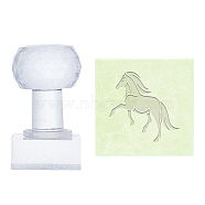 Plastic Stamps, DIY Soap Molds Supplies, Square, Horse Pattern, 38x38mm(DIY-WH0350-068)